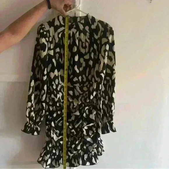 Women Multicolored Allover Print  Sleeve  Ruffle Dress size S - Picture 11 of 12